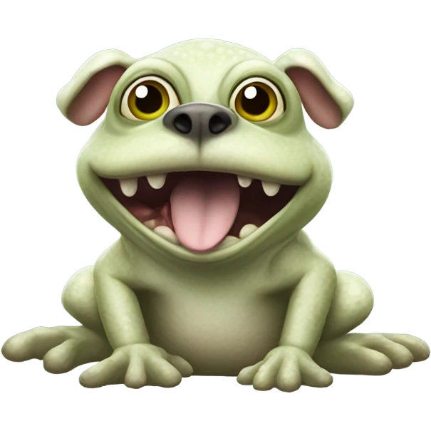 A frog dog emoji