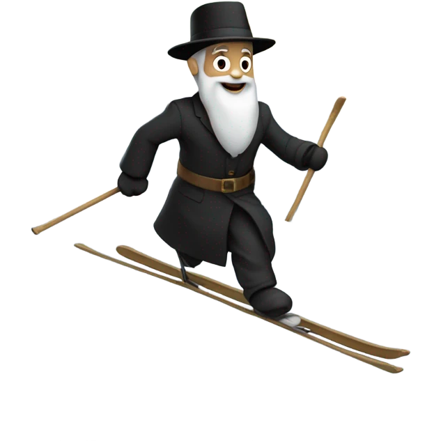 Rabbi skiing emoji