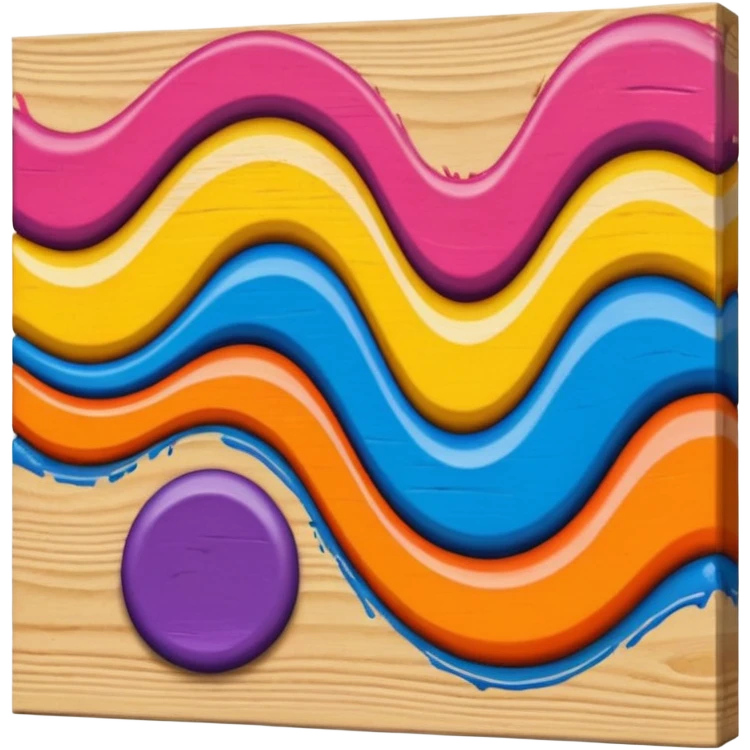 wood canvas paint emoji