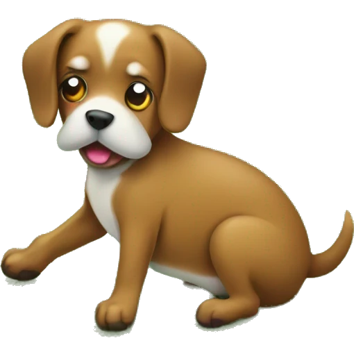 Dog pooping on grass emoji