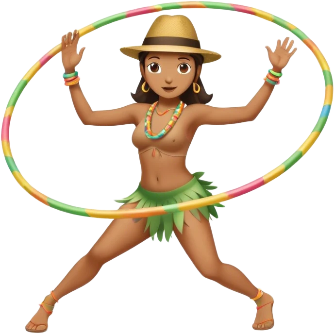 Me wearing a fedora and dancing with hula hoop  emoji