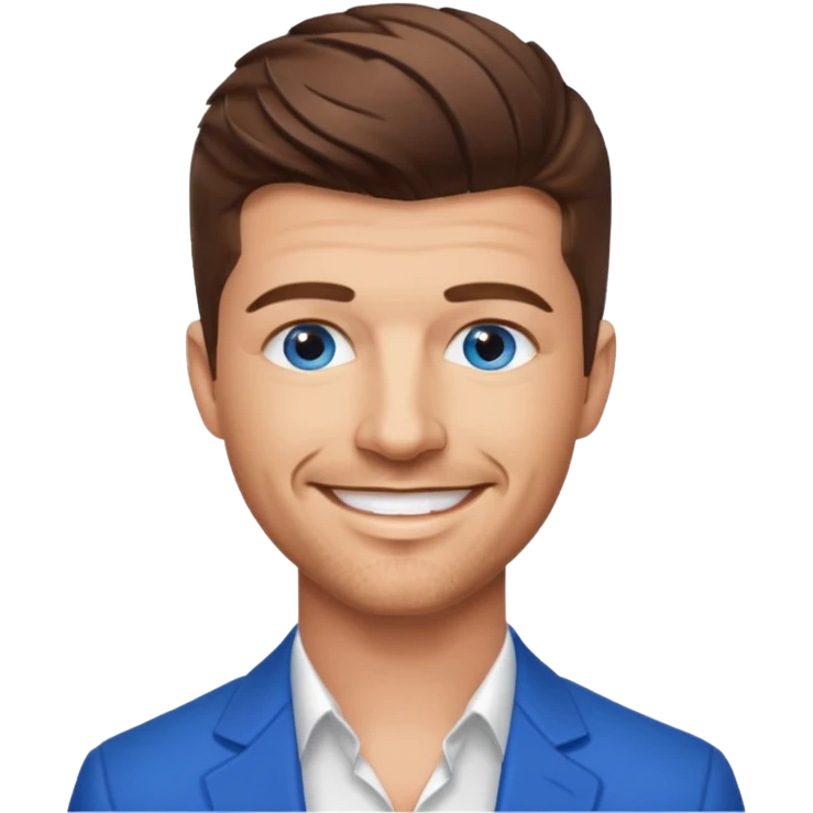 Robin Thicke brown hair, blue eyes emoji