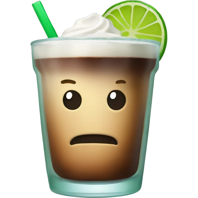 Coffee in margaritas size glass emoji
