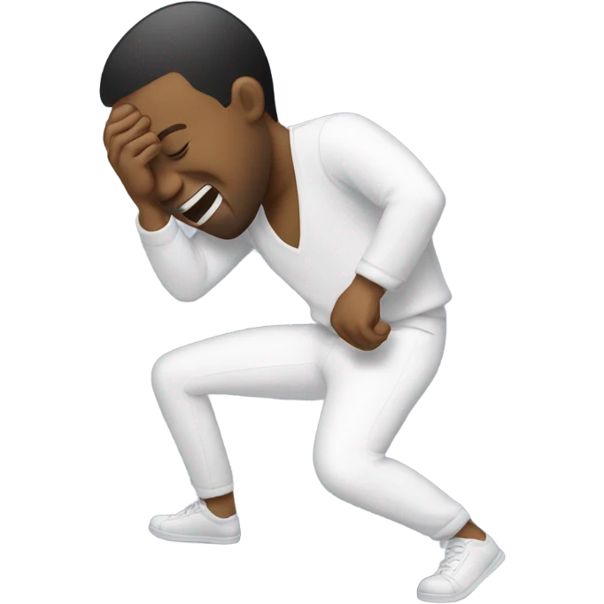 Man twerking and crying emoji