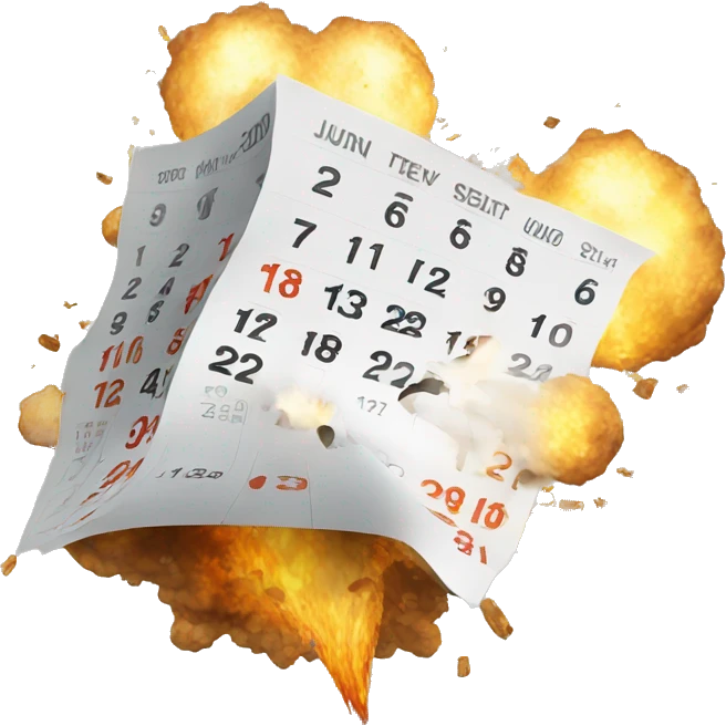 Exploding Calendar emoji