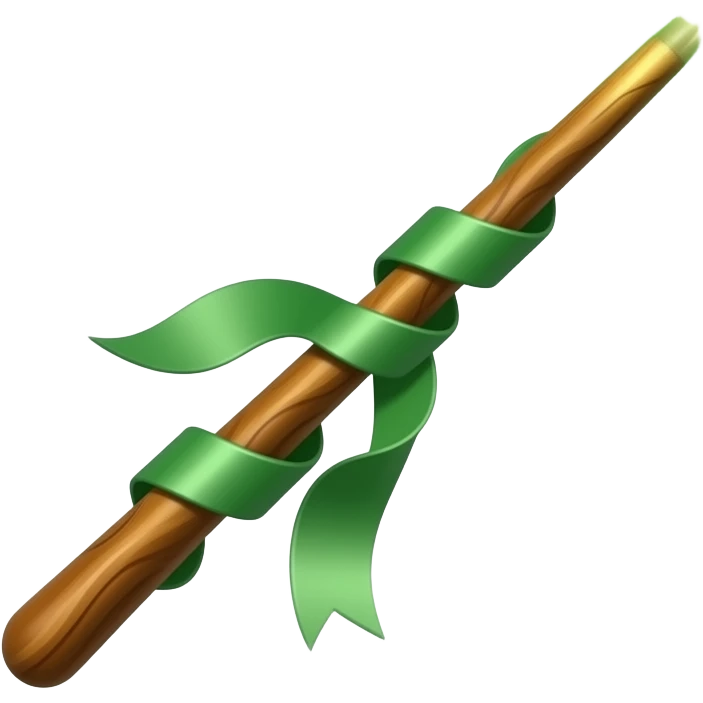Green Ribboned green magic wand emoji