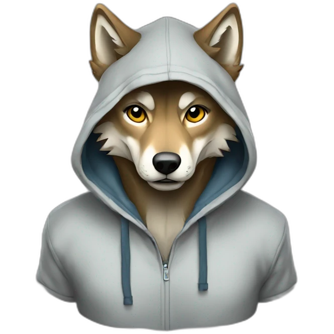 wolf in a hoodie emoji