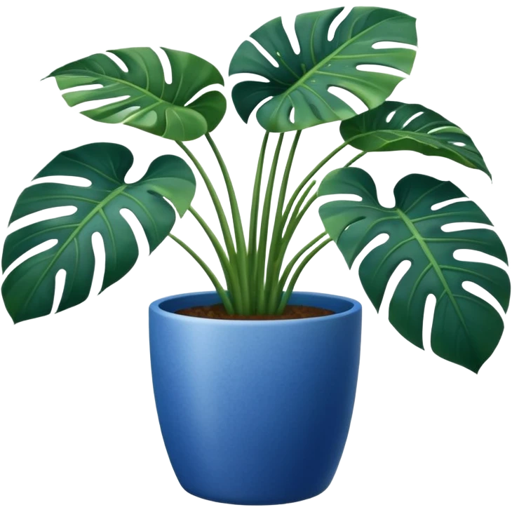 Monstera in blue pot emoji