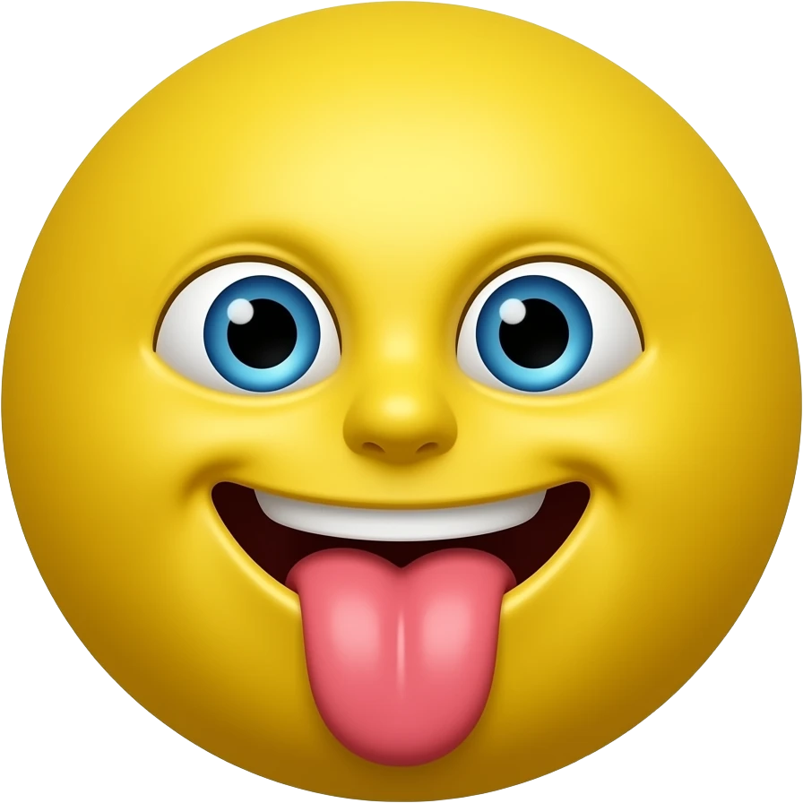 Freaky tounge face yellow circle emoji