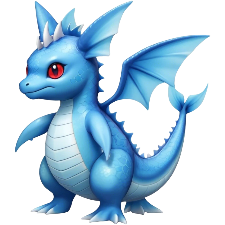 Edgy cool Lapras-Vaporeon-Pokémon-hybrid full body, four legs, red eyes,  emoji