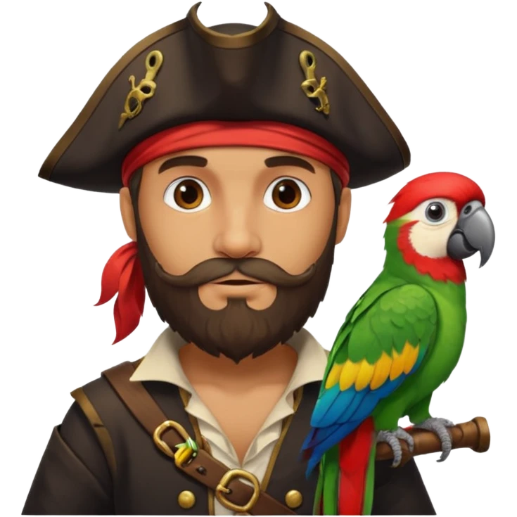 pirate and parrotپرنیس emoji