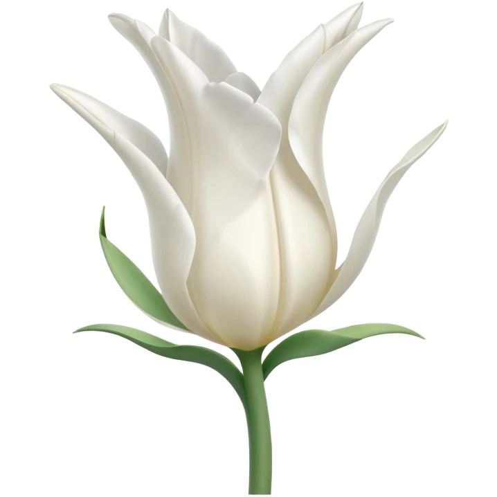 white tulip, simple, no text emoji