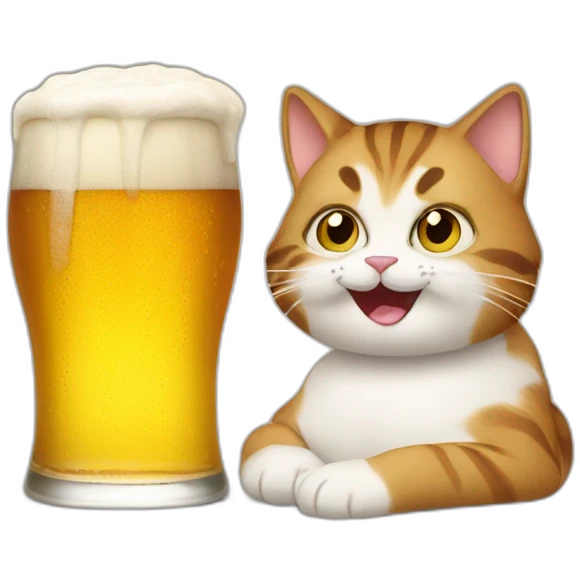 Cat and beer emoji