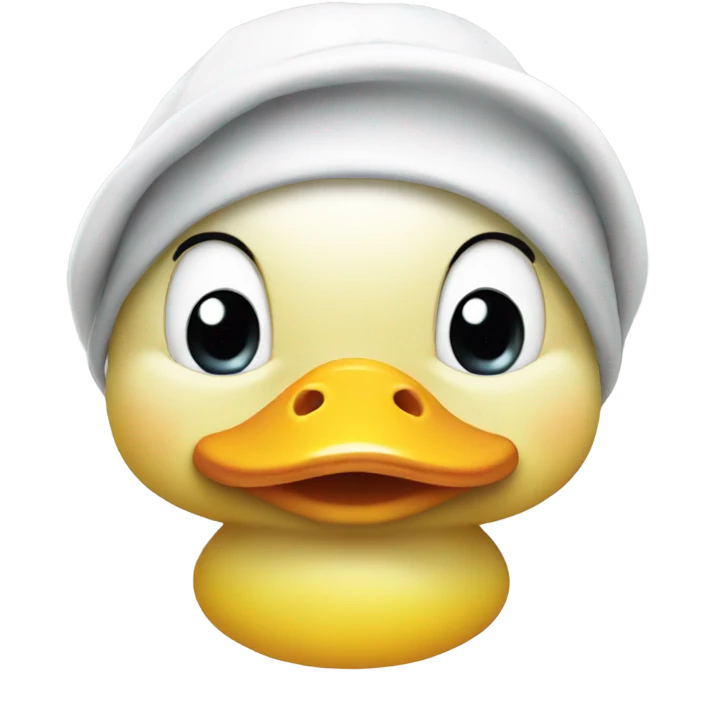 Cute duck with white cap emoji