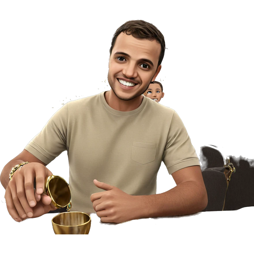 boys smiling indoors with jewelry emoji