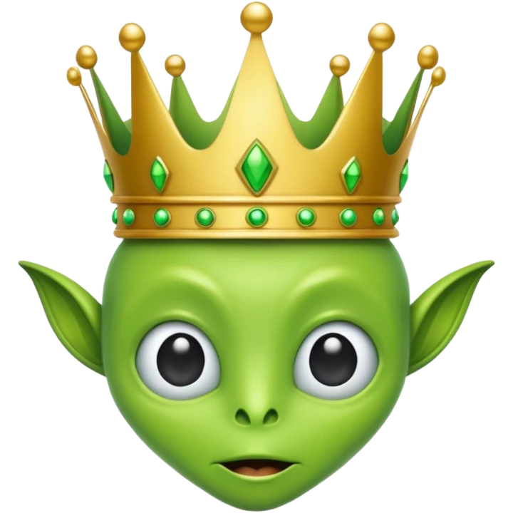 green alien with crown emoji