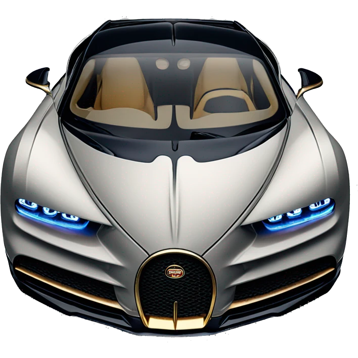 Bugatti chiron negro con oro emoji