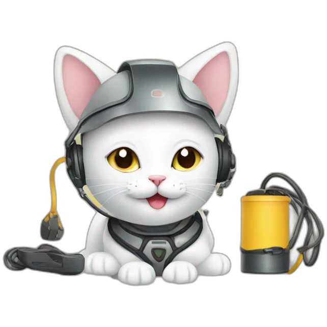 CAT WITH EQUPMENT emoji
