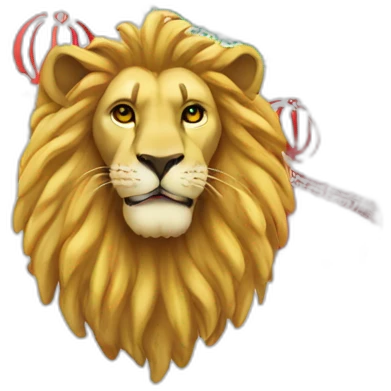 Lion and sun Iran flag  emoji