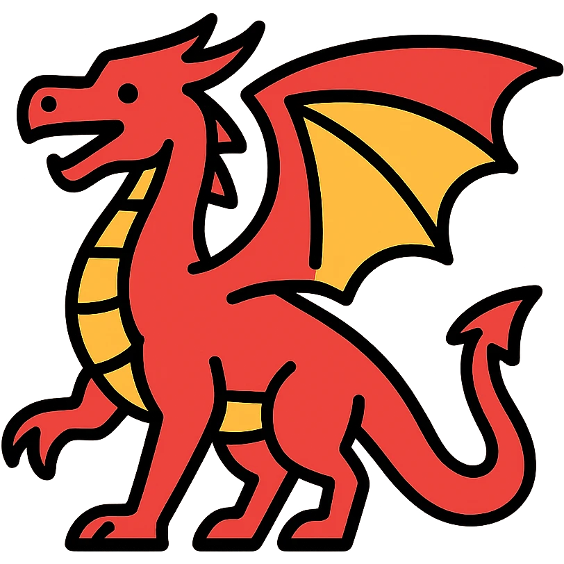 A majestic dragon with spread wings emoji