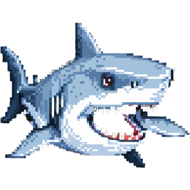 shark with white teeth face on emoji