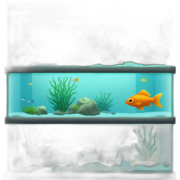 aquascaping fish tank with aquatic planys emoji
