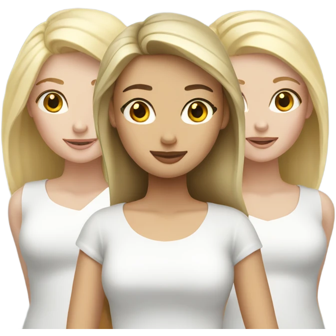 One blonde and two brunette white girls emoji