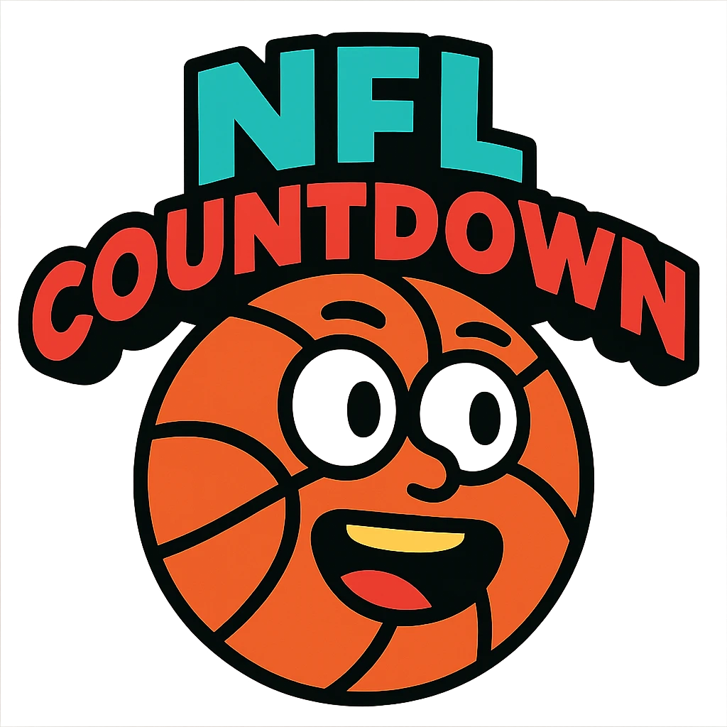 'NFL Countdown' text integrated cartoon basketball with vibrant colors emoji