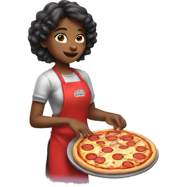 Girl making pizza emoji