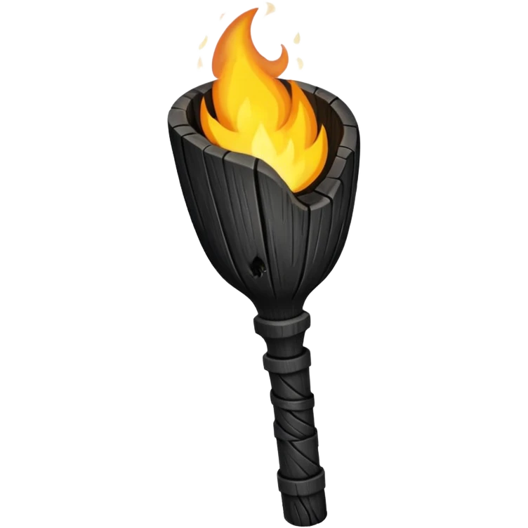 black wooden torch emoji