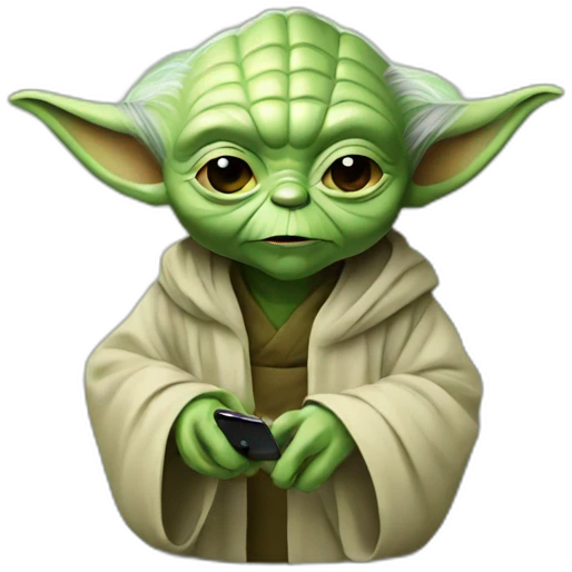 Yoda with iPhone emoji