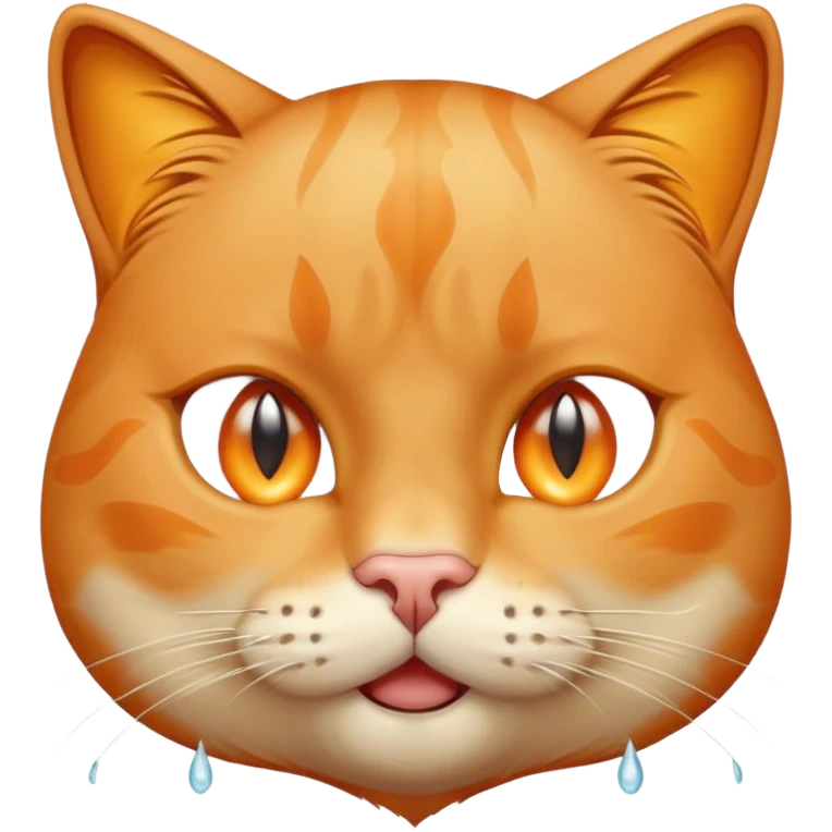 crying orange cat  emoji