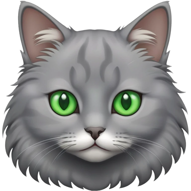 grey cat green eyed emoji