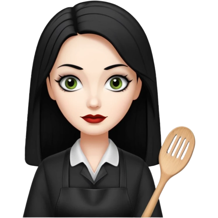 morticia addams hairdresser emoji