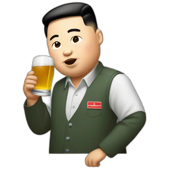 kim jung un drinking beer emoji