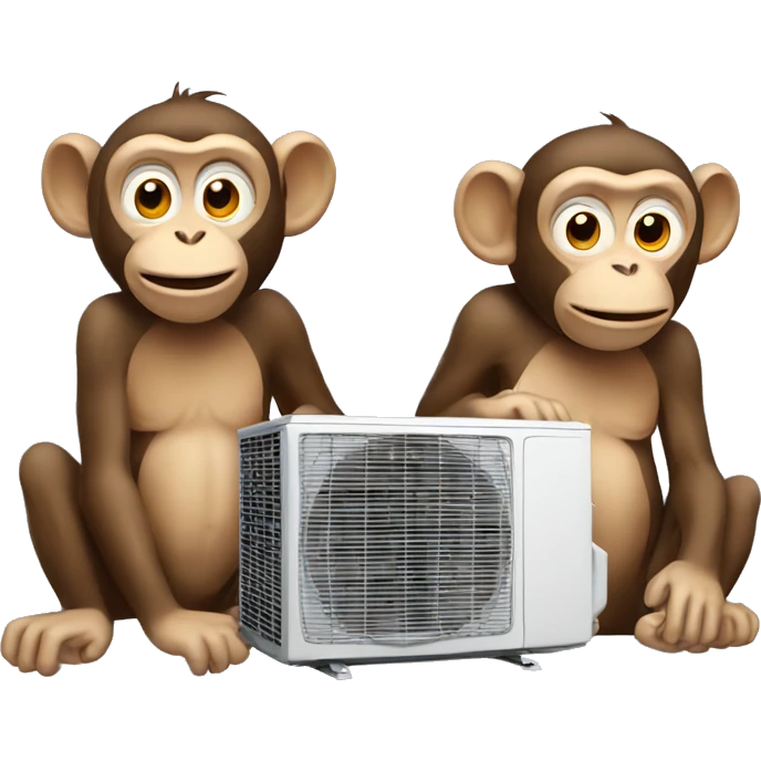 Monkeys enjoying air conditioning emoji