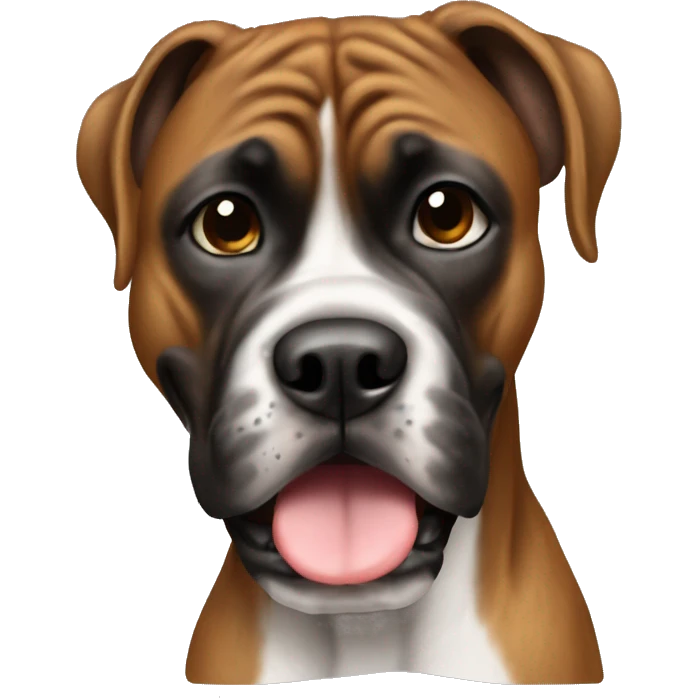 Reverse brindle boxer with under bite emoji