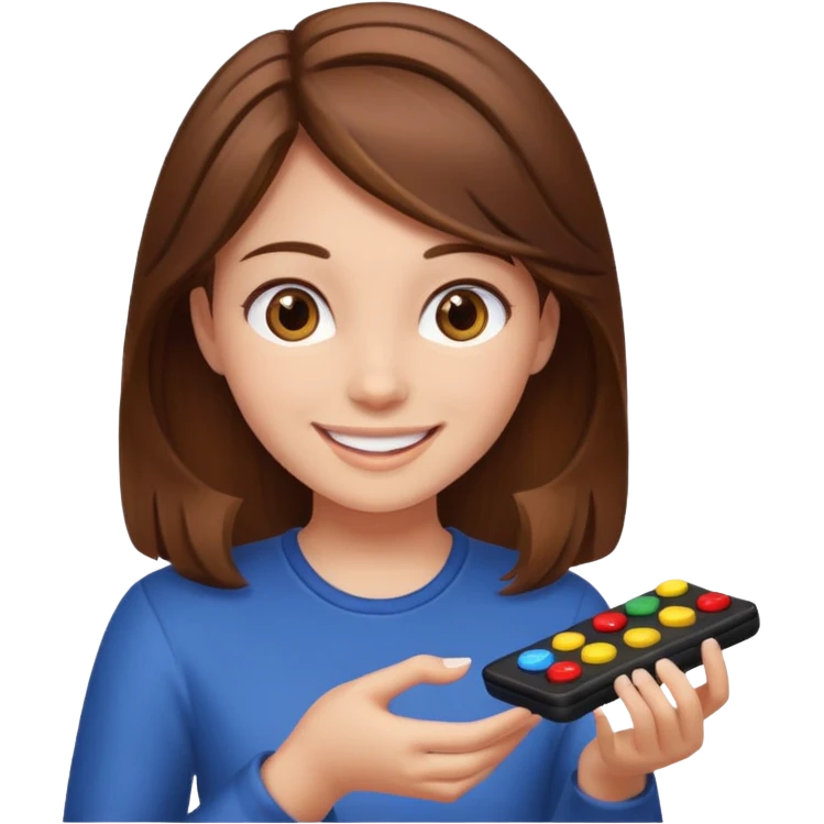 Brown hair Girl playing game emoji