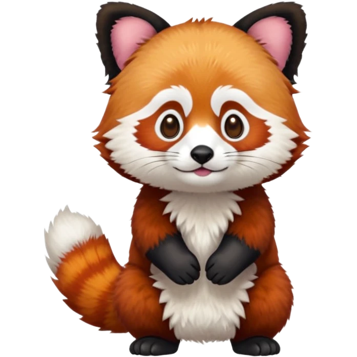 full body of red panda, front view emoji