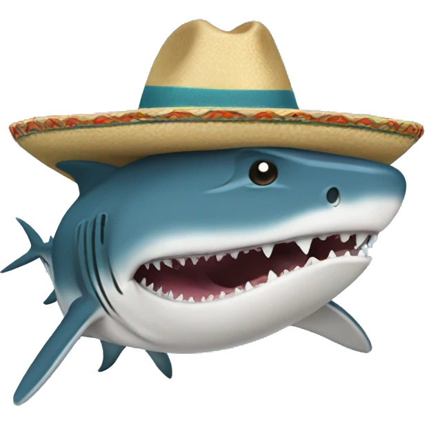 Tiburón con sombrero y capa azu emoji