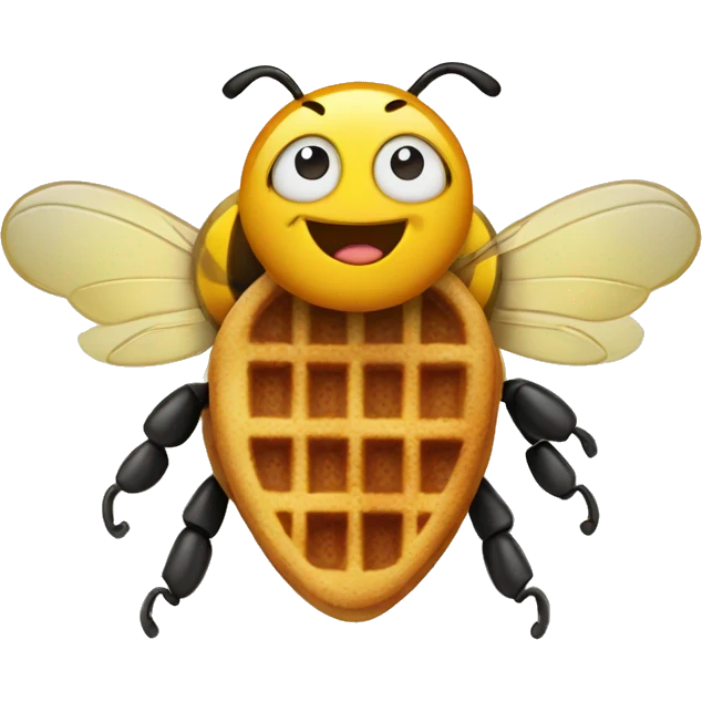 Bee with a waffle emoji
