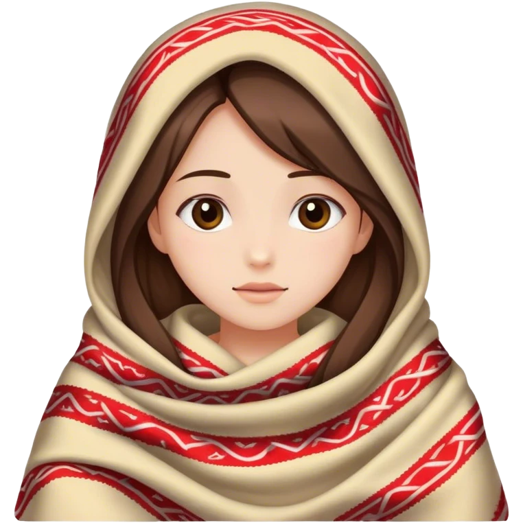 the girl is covered with a beautiful blanket emoji