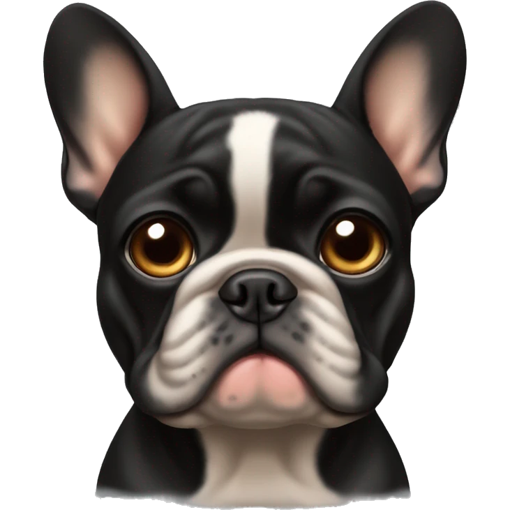 Black-and-tan French bulldog with sad puppy eyes  emoji