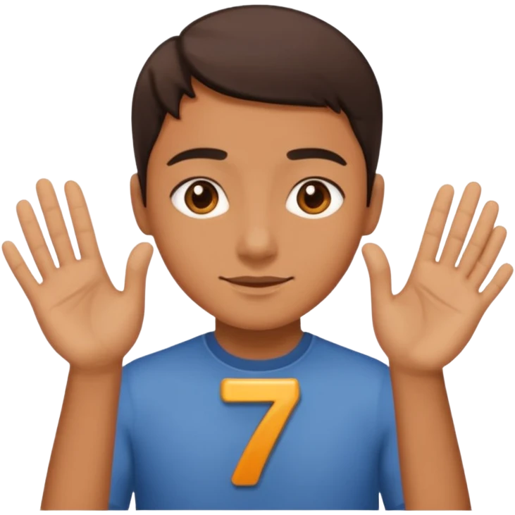 Person doing 6, 7 emoji