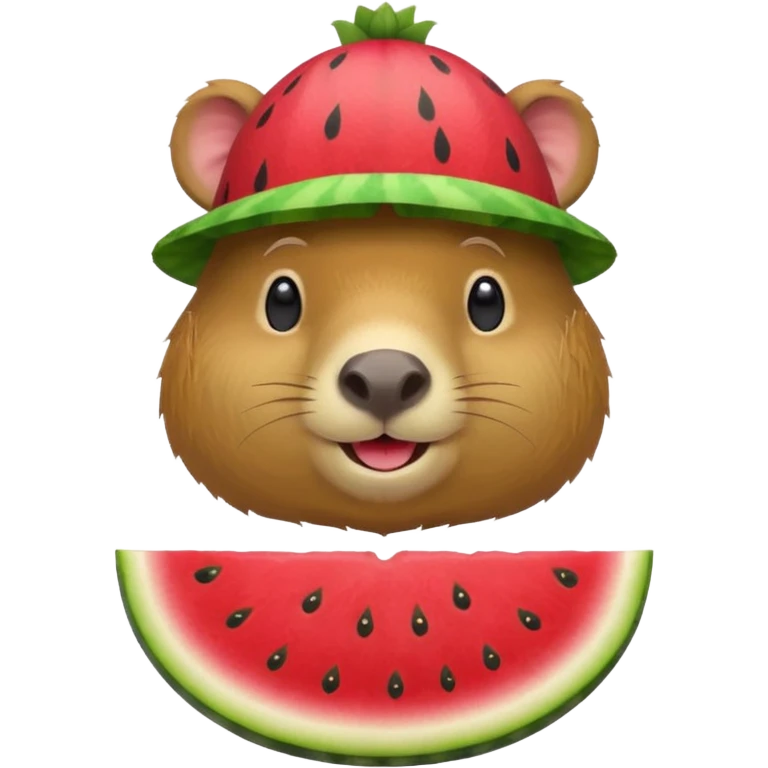 capybara with a watermelon hat emoji