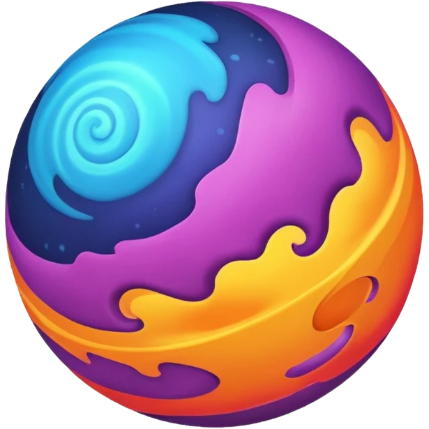 sphere globe planet, surface covered with gas emoji