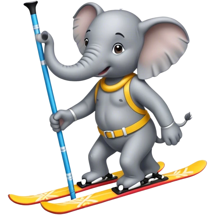 un elefante sugli sci emoji