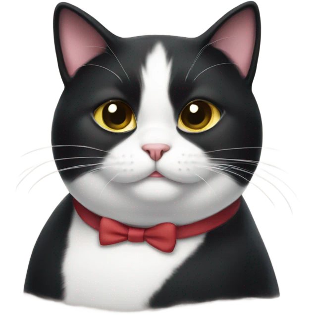 Chubby tuxedo cat  emoji