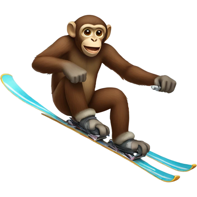 Monkey skiing emoji