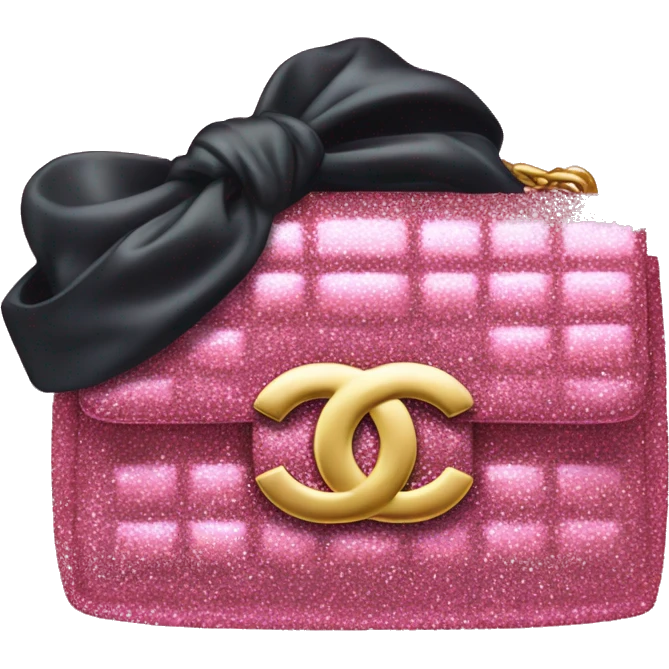 Pink glitter sparkly Chanel bag emoji